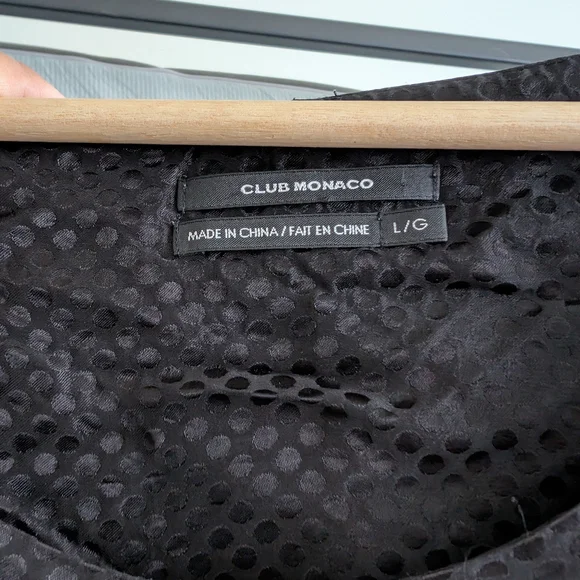 Club Monaco Black Ruffled Boxy Blouse - Picture 7 of 9